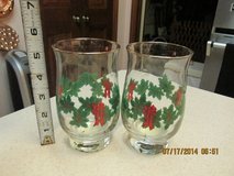 2 Gold-Rimmed Vintage Christmas Glasses By "Libbey - NWT in Luke AFB, Arizona